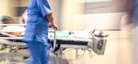 Blurred image of emergency doctors